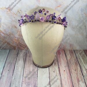One Of A Kind Purple Floral Tiara Hair Accessory